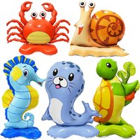 Under The Sea Animal Balloon Standing Seal Crab Seahorse Snail Turtle Balloon Mini Sea Animal Balloon Under The Sea Party Decor