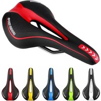 PU Leather Mountain Road Bike Seat Comfortable Soft Cycling Cushion Exercise Bike Saddle Gel Filled Shockproof Bicycle Saddle