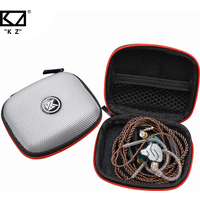 KZ Hülle Kopfhörerbox Bluetooth Headset Hülle Quadratisch Tragbare Kompression Headset Aufbewahrungstasche EVA Reißverschlusstasche mit Logo Schwarz