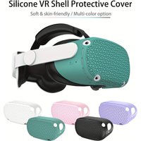 Silicone VR Shell Protective Cover Compatible with Quest 2, Headset Protector Cover Anti Scratch Anti Dust Anti Shock