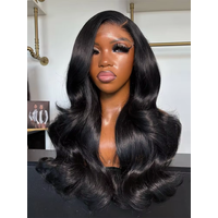 30 Inch Body Wave 13x6 Hd Lace Frontal Wig 100% Human Hair Wigs Brazilian Nartral Color Pre Plucked Wet And Wavy Lace Front Wig For Black Women 250 Density image 3