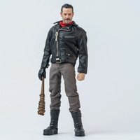 1/12 Soldier Clothing Accessories Negan Jeans Pants Punk Leather Jacket Model Toy Fit 6'' Action Figure Body In Stock 