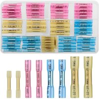 100pcs Heat Shrink Butt connectors, 10-26AWG Butt Splice Electrical Wire Connectors Kit, Insulated Waterproof Crimp Terminals