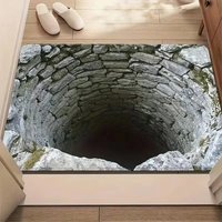 1PC Non-Slip Doormat 3D Optical Illusion Stone Pattern, Entrance Mat Rug for Hallway Living Room Porch Home Decor Bath Mat