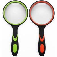 Handheld Magnifying Glass 10x Kids Seniors Magnifier Reading Exploration Non-Slip Shatterproof Magnifying Lens