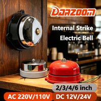 2/3/4/6 Inch Internal Strike Electric Bell AC110/220V DC12/24V High Decibel Loud Sound Alarm Doorbell School Factory Household