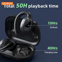 SEOBIOG OWS Ear Hook Wireless Bluetooth Headphones Bluetooth 5.3 Low Latency Open Ear Design 360° Superior Sound Headset