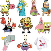 SpongeBob Patrick Star self-adhesive Clothing patches DIY Children's Gift Sewing Decoration heat transfer stickers