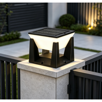 Outdoor Solar Pillar Column Light IP65 Waterproof Modern LED Post Cap Lamp Solar Powered Garden Lawn Decor Light for Fence Deck