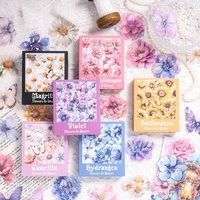 Floral Shell Glitter Holographic PET Sticker Pack, 60 Sheets Waterproof Sheets for Handmade Journal & DIY Crafts