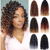 jeedou GoGo Curl Crochet Hair Water Wave Braiding for Women Ombre Black Short Beach Curl Synthetic Deep Twist Hair Extensions