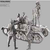 YUFAN MODEL1/35 Resin model kits figure beauty colorless and self-assembled 5people+tank YFWW-2228