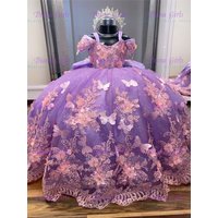 Luxurious Lavender Tulle Fluffy Flower Girl Dress With Quality Exquisite Applique For Kids Wedding Birthday Evening Ball Gowns