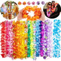 Hawaiian Artificial Flower Necklace Summer Tropical Beach Birthday Party Decoration Supplies Fancy Dress Wedding Favor for Guest
