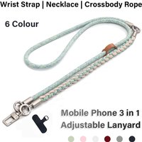 3 in 1 Mobile Phone Lanyard for iPhone Samsung Xiaomi Universal Adjustable Detchable Phone Wrist Strap Necklace Crossbody Rope