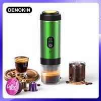 DENOKIN 3-in-1 Capsule Coffee Maker With Digital Display Portable Espresso Coffee Machine for Car & Home Camping Coffee Maker