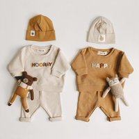 Ensemble de vêtements pour bébé garçon et fille, haut décontracté + pantalon ample, 2 pièces, tenue de printemps, 2022