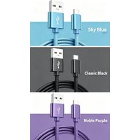 3-pack of nylon-wrapped USB-C fast charging cables, USB to Type-C fast charging cable, for Type-C interface mobile phones
