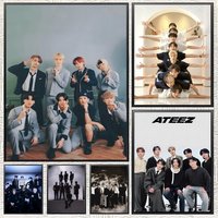 musicband A-ATEEZ Poster posters Self-adhesive Paper Print Home Living Room Bedroom Entrance Bar Cafe Art