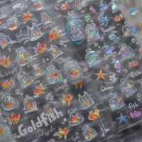 Jelly Ocean Theme Nail Art Stickers Cute a Bag of Goldfish Starfish Nail 3D Decorations Stickers DIY Back Adhesive Nails Decals
