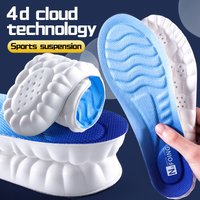 4D Cloud Technology Sport-Einlegesohlen für Schuhe, PU-Sohle, weich, atmungsaktiv, Stoßdämpfung, Kissen, Laufen, orthopädische Pflege-Einlegesohlen