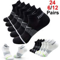 Men's 6-Pack Low Cut Ankle Socks Breathable Mesh Moisture Wicking Quick Dry for Gym Running Daily Casual Wear