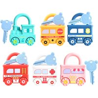 Montessori Car Locks Toy with Keys - Numbers & Alphabet Matching Game, Sensory Teaching Aid Educational Gift for Kids