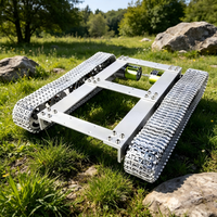 Tracked Tank Vehicle, Aluminum Alloy DIY Robot Model, Supports Four-Wheel-Drive Tracked Vehicle Development