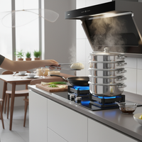 Modular Stainless Steel Food Steamer, 5-Tier Steamer Pot with Glass Lid Cooking Pot for Meal Cooking, Steam Fish and Vegetables