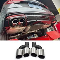 2er-Set Quad-Auspuffblenden für Audi A4 B8 B9 A5 A6 C7 C8 A7 – Upgrade im S4 S5 S6 Stil, Edelstahl-Endrohr, 58mm Einlass