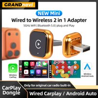 Orange 2in1 Wireless Carplay Adapter Android Auto Smart Dongle For iPhone Android Phone For Volvo Benz Mg Kia Chery VW Honda