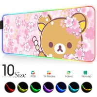 Korilakkuma Mouse Pad Xxl Cute Flower Rilakkuma Gaming Accessories Play Mat Backlight Slipmat Rgb Mousepad Pink Led Gamer Girl