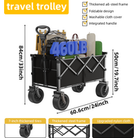 Lightweight folding station wagon, large capacity shopping cart, heavy duty, suitable for outdoor camping, sports, gardening