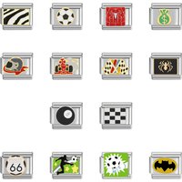 Italian Charm Store Italian Charm Bracelet 9mm Diy Lucky 8, Spider, Race Car, Football