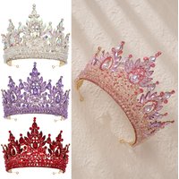 Luxus Zirkon Hochzeit Krone Braut Kopfbedeckung Geburtstag Party Kristall Strass Stirnband Handarbeit Kopfschmuck für Frauen Tiaras