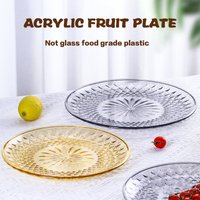 15/20/25cm Acrylic Fruit Plates Salad Dessert Plate Cupcake Display Stand Cookie Platter Household Candy Nut Serving Plate