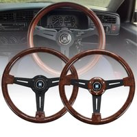 Volant de course universel 14 pouces en grain de bois 350 mm, volant sport rétro profond pour drifting