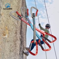 UIAA CE 25kN Quickdraw Portable Express Climbing Gear 25kN Super Strong Sling 2 Carabiners UIAA Certified Rock Climbing