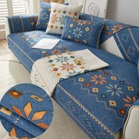 Boho Couch Cover Washable Chenille Sofa Covers for Sectional L-Shaped Sofa Slipcover Pet Friendly Home Decor Furniture Protector