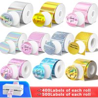 MUNBYN/Nelko 2 Inch Holographic Laser Glitter Sticker DIY Seal Labels LOGO Barcode for 241BT 246S D520