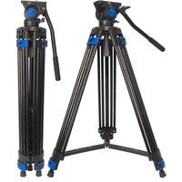 Besnfoto 74" Heavy Duty Aluminum Photography Video Tripod with Fluid Head & Quick Release for DSLR Cameras Camcorders