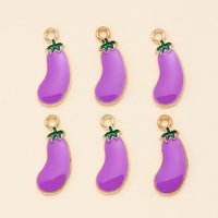 10Pcs 8x19mm Enamel Purple Eggplant Charms Pendant For DIY Jewelry Making Supplies Handmade Earrings Bracelets Accessories Craft