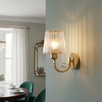 Nordic modern simple light luxury glass wall lamp Japanese retro living room bedroom headboard bathroom mirror headlight
