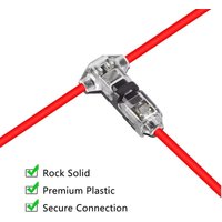 New 10Pcs T Type 1 Pin Low Voltage Wire Connector, Quick Solderless Wire Splice Connector, T Tap Wire Connectors, No Stripping