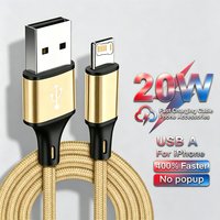 20W Braided Wire Fast Charge USB Cable For iPhone X XR XS Max 11 12 13 mini 14 Pro Max 7 8 14 Plus Rapid Charging USB Data Cable