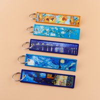 1pcs Van Gogh Art Keys Tag Car Keychains for Women Key Ring Fashion Jewelry Accessories Gifts llaveros