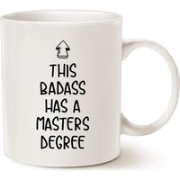 MAUAG Funny Graduation Coffee Mug Gift, This Badass Has a Masters Degree Cups for Graduates School Students