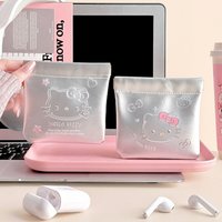 Hello Kitty Storage Bag Mini Makeup Bag HK Data Cable Storager Ins Coin Purse Travel Storage Bags Automatic Closure