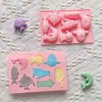 1pc 8-cavity ocean fish shaped baking silicone mold, used for gummies, DIY chocolates, candies, cake decoration baking tools