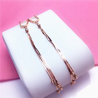 New in Shiny Snake Bone Tassel Bead earings 585 Purple Gold Buckle Plated 14K Rose Gold Classic earrings for women Jewelry